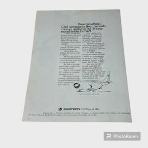 1970 Eastern Airlines Based on Civil Aeronautics Original Vintage Print Ad